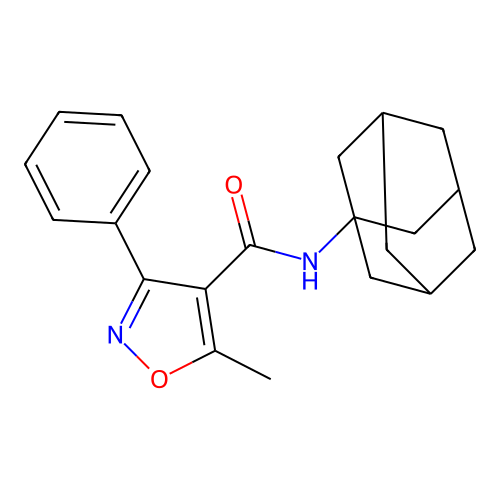 N-(1-Adamantyl)-5-methyl-3-phenyl-4-isoxazolecarboxamide structure