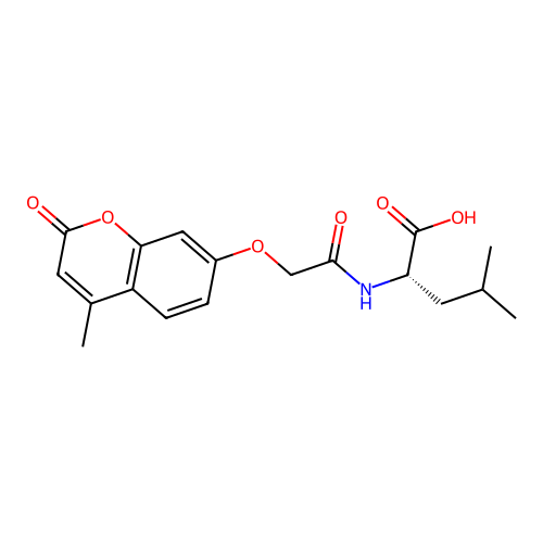 (S)-4-methyl-2-(2-((4-methyl-2-oxo-2H-chromen-7-yl)oxy)acetamido)pentanoic acid structure
