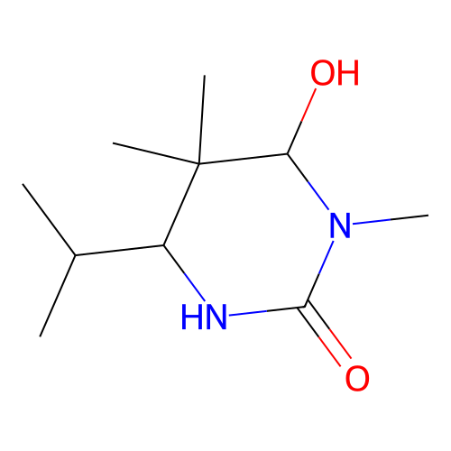 6-hydroxy-4-isopropyl-1,5,5-trimethyltetrahydropyrimidin-2(1H)-one structure