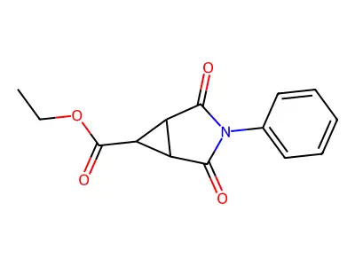 Ethyl 2,4-dioxo-3-phenyl-3-azabicyclo[3.1.0]hexane-6-carboxylate structure