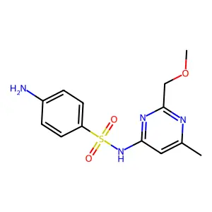 4-Amino-N-(2-(methoxymethyl)-6-methyl-4-pyrimidinyl)benzenesulfonamide structure