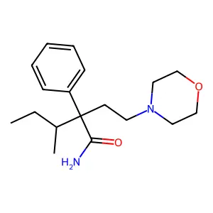 Valeramide, 3-methyl-2-(2-morpholinoethyl)-2-phenyl- structure