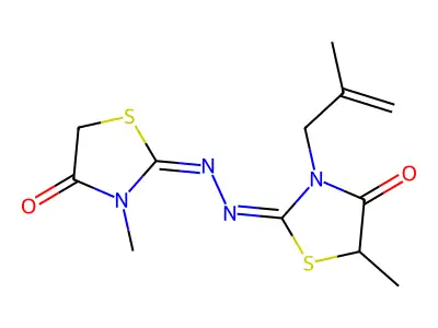 (2Z)-5-methyl-2-[(Z)-(3-methyl-4-oxo-1,3-thiazolidin-2-ylide structure