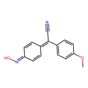 2-(4-Hydroxyiminocyclohexa-2,5-dien-1-ylidene)-2-(4-methoxyphenyl)acetonitrile structure