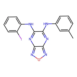 N~5~-(2-iodophenyl)-N~6~-(3-methylphenyl)[1,2,5]oxadiazolo[3,4-b]pyrazine-5,6-diamine structure