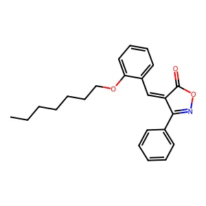 4-[2-(heptyloxy)benzylidene]-3-phenyl-5(4H)-isoxazolone structure