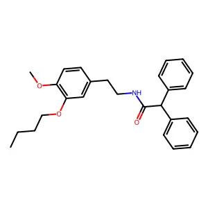 N-[2-(3-butoxy-4-methoxyphenyl)ethyl]-2,2-diphenylacetamide structure