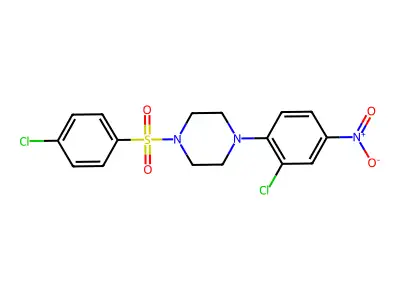 1-(2-Chloro-4-nitrophenyl)-4-(4-chlorophenyl)sulfonylpiperazine structure