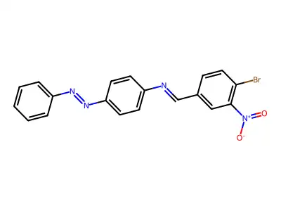 N-[(E)-(4-bromo-3-nitrophenyl)methylidene]-4-[(E)-phenyldiazenyl]aniline structure