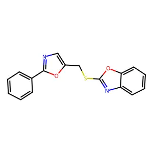 2-[(2-Phenyl-1,3-oxazol-5-yl)methylsulfanyl]-1,3-benzoxazole structure