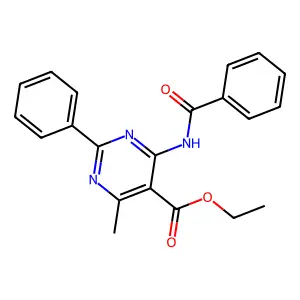 Ethyl 4-benzamido-6-methyl-2-phenylpyrimidine-5-carboxylate structure