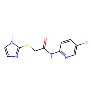 N-(5-chloropyridin-2-yl)-2-(1-methylimidazol-2-yl)sulfanylacetamide structure