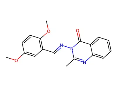 3-[(E)-(2,5-dimethoxyphenyl)methylideneamino]-2-methylquinazolin-4-one structure