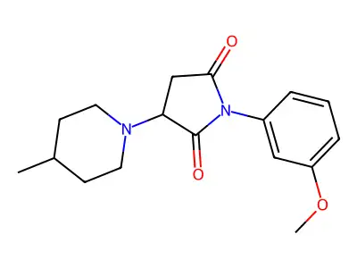 1-(3-Methoxyphenyl)-3-(4-methyl-1-piperidinyl)-2,5-pyrrolidinedione structure