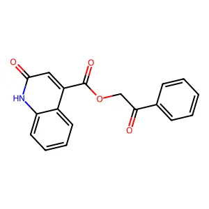 2-Oxo-2-phenylethyl 2-hydroxyquinoline-4-carboxylate structure