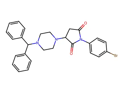 3-(4-Benzhydrylpiperazin-1-yl)-1-(4-bromophenyl)pyrrolidine-2,5-dione structure