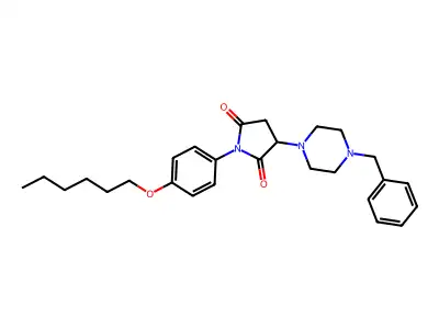 3-(4-Benzylpiperazin-1-yl)-1-[4-(hexyloxy)phenyl]pyrrolidine-2,5-dione structure