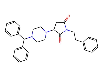 3-(4-Benzhydrylpiperazin-1-yl)-1-phenethylpyrrolidine-2,5-dione structure