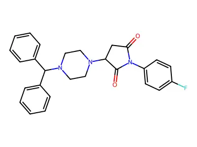 3-(4-Benzhydrylpiperazin-1-yl)-1-(4-fluorophenyl)pyrrolidine-2,5-dione structure