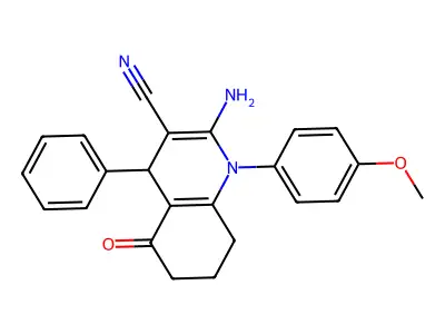 2-Amino-1-(4-meo-PH)-5-oxo-4-PH-1,4,5,6,7,8-hexahydro-3-quinolinecarbonitrile structure