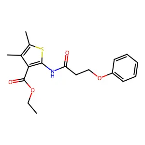 Ethyl 4,5-dimethyl-2-(3-phenoxypropanoylamino)thiophene-3-carboxylate structure