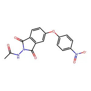N-[5-(4-nitrophenoxy)-1,3-dioxo-1,3-dihydro-2H-isoindol-2-yl]acetamide structure