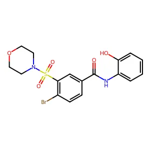 4-bromo-N-(2-hydroxyphenyl)-3-(morpholin-4-ylsulfonyl)benzamide structure