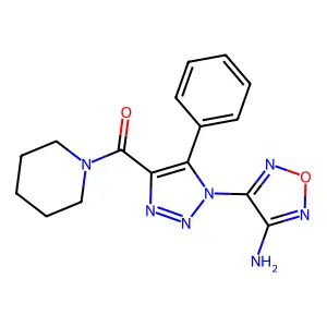 [1-(4-Amino-1,2,5-oxadiazol-3-yl)-5-phenyltriazol-4-yl]-piperidin-1-ylmethanone structure