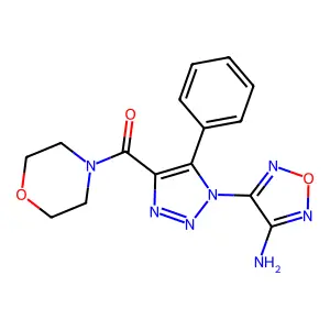[1-(4-Amino-1,2,5-oxadiazol-3-yl)-5-phenyltriazol-4-yl]-morpholin-4-ylmethanone structure