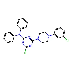 4-chloro-6-[4-(3-chlorophenyl)piperazin-1-yl]-N,N-diphenyl-1,3,5-triazin-2-amine structure