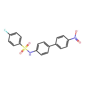 4-fluoro-N-[4-(4-nitrophenyl)phenyl]benzenesulfonamide structure