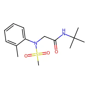 N-tert-butyl-2-(2-methyl-N-methylsulfonylanilino)acetamide structure