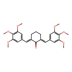 (2E,6Z)-2,6-bis[(3,4,5-trimethoxyphenyl)methylidene]cyclohexan-1-one structure