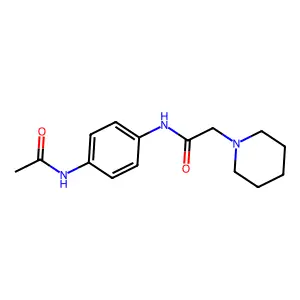 N-[4-(acetylamino)phenyl]-2-(1-piperidinyl)acetamide structure