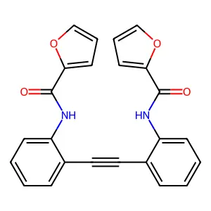 N-[2-[2-[2-(furan-2-carbonylamino)phenyl]ethynyl]phenyl]furan-2-carboxamide structure