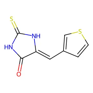 (5E)-5-(thiophen-3-ylmethylidene)-2-thioxoimidazolidin-4-one structure