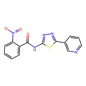 2-nitro-N-(5-pyridin-3-yl-1,3,4-thiadiazol-2-yl)benzamide structure