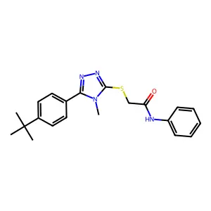 2-[[5-(4-tert-butylphenyl)-4-methyl-1,2,4-triazol-3-yl]sulfanyl]-N-phenylacetamide structure