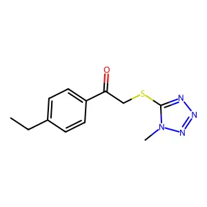 1-(4-ethylphenyl)-2-[(1-methyl-1H-tetrazol-5-yl)thio]ethanone structure