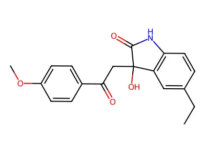 5-ethyl-3-hydroxy-3-[2-(4-methoxyphenyl)-2-oxoethyl]-1,3-dihydro-2H-indol-2-one structure