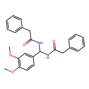 N-{(3,4-dimethoxyphenyl)[(phenylacetyl)amino]methyl}-2-phenylacetamide structure