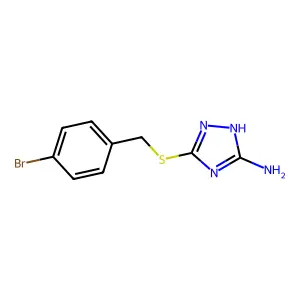 3-[(4-bromophenyl)methylsulfanyl]-1H-1,2,4-triazol-5-amine structure