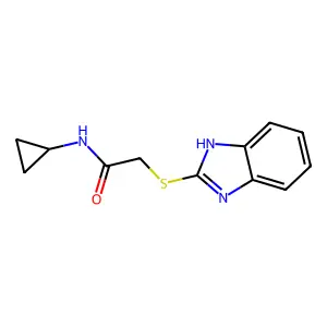 2-(1H-benzimidazol-2-ylsulfanyl)-N-cyclopropylacetamide structure