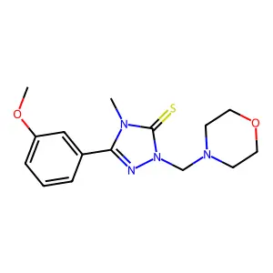 5-(3-Methoxyphenyl)-4-methyl-2-(morpholin-4-ylmethyl)-1,2,4-triazole-3-thione structure