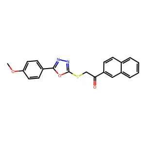 2-[[5-(4-Methoxyphenyl)-1,3,4-oxadiazol-2-yl]sulfanyl]-1-naphthalen-2-ylethanone structure