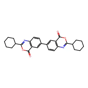 2-Cyclohexyl-6-(2-cyclohexyl-4-oxo-3,1-benzoxazin-6-yl)-3,1-benzoxazin-4-one structure