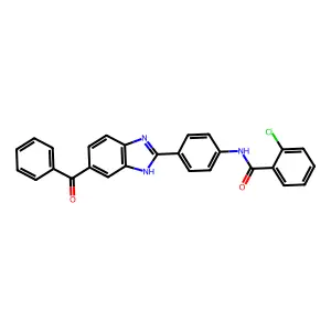 N-[4-(6-benzoyl-1H-benzimidazol-2-yl)phenyl]-2-chlorobenzamide structure
