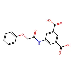 5-[(Phenoxyacetyl)amino]benzene-1,3-dicarboxylic acid structure