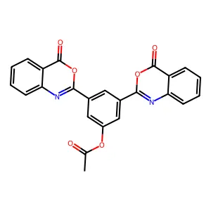 3,5-bis(4-oxo-4H-3,1-benzoxazin-2-yl)phenyl acetate structure