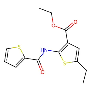 Ethyl 5-ethyl-2-(thiophene-2-carboxamido)thiophene-3-carboxylate structure